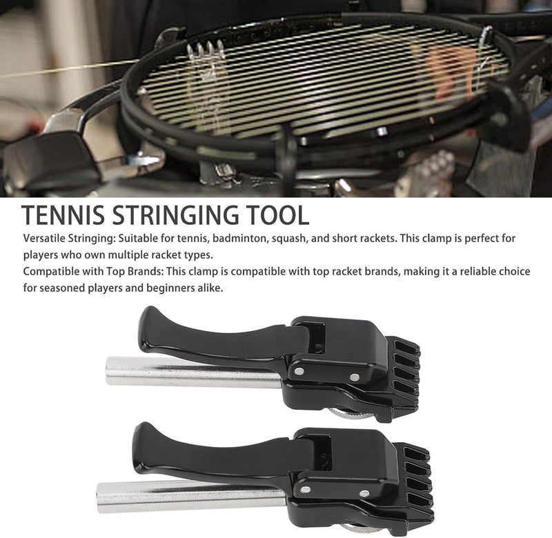 Topyond 1 Pair of Tennis Stringing Machine, Black Tennis Badminton Machine String Clamp with Flying and Starting Clamp for Precise Stringing, Handheld Badminton Machine Stringing Pliers - Image 4